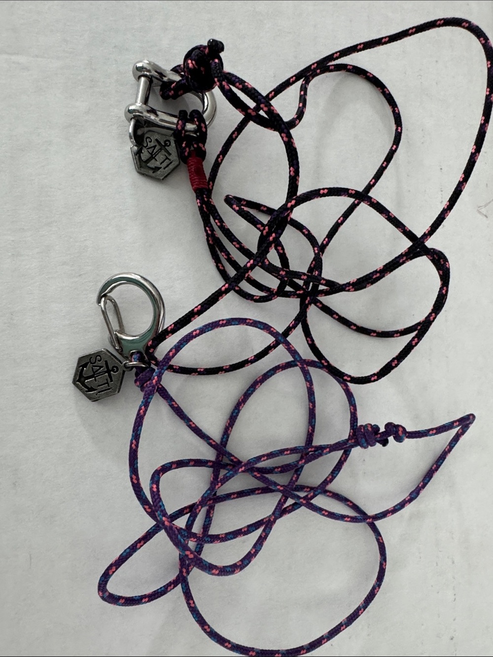 Salt Life Rope Necklace - Black & Purple with Pink Accents